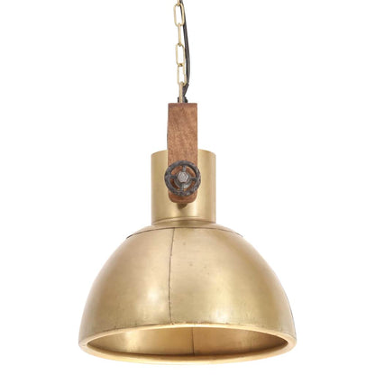 vidaXL Hanging Lamp | Brass, Brown | Iron with brass plating, Solid mango wood