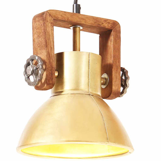 320534 vidaXL Industrial Hanging Lamp 25 W Brass Round 19 cm E27