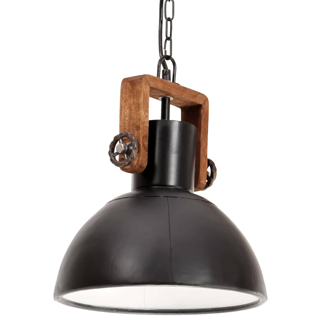 vidaXL Industrial Hanging Lamp 25 W Black Round 30 cm E27