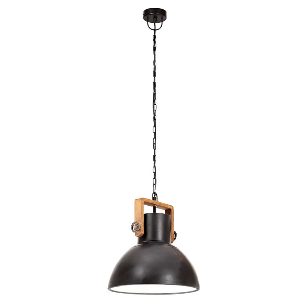 vidaXL Industrial Hanging Lamp 25 W Black Round 30 cm E27