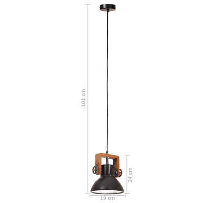 vidaXL Hanging Lamp | Black | Iron | 19 cm diameter | Hanging Lamp | Round
