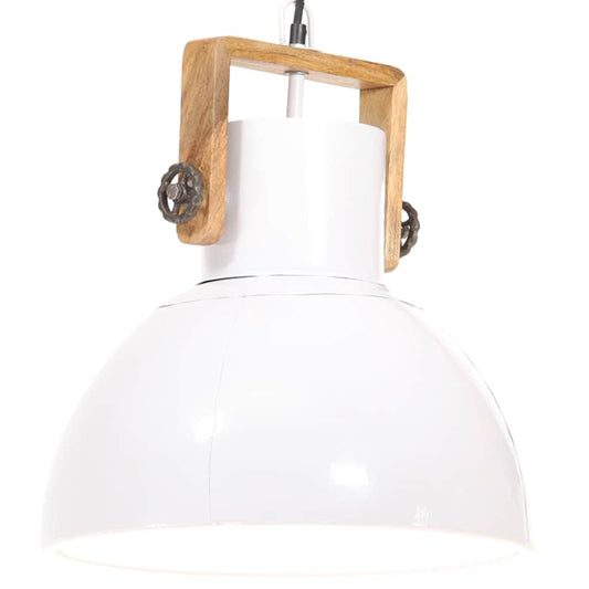 320538 vidaXL Industrial Hanging Lamp 25 W White Round 40 cm E27