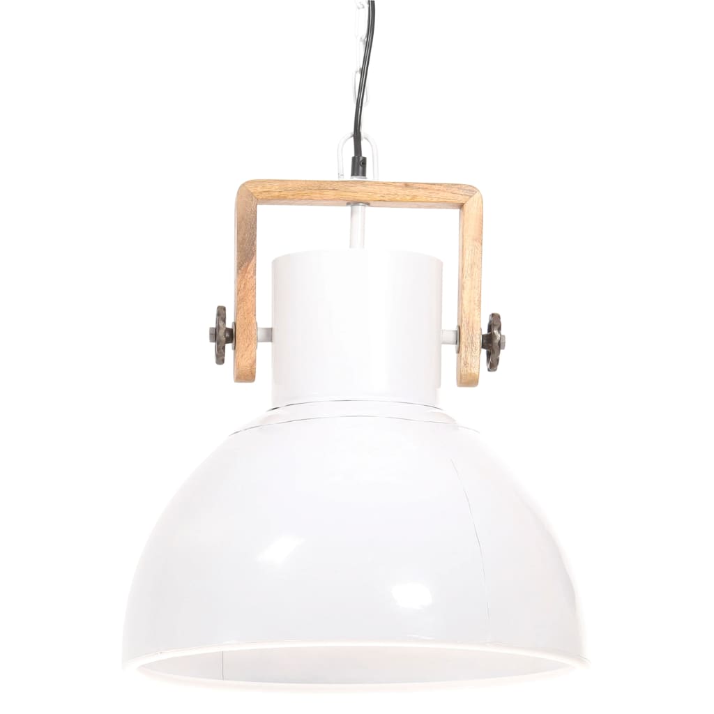 vidaXL Industrial Hanging Lamp 25 W White Round 40 cm E27