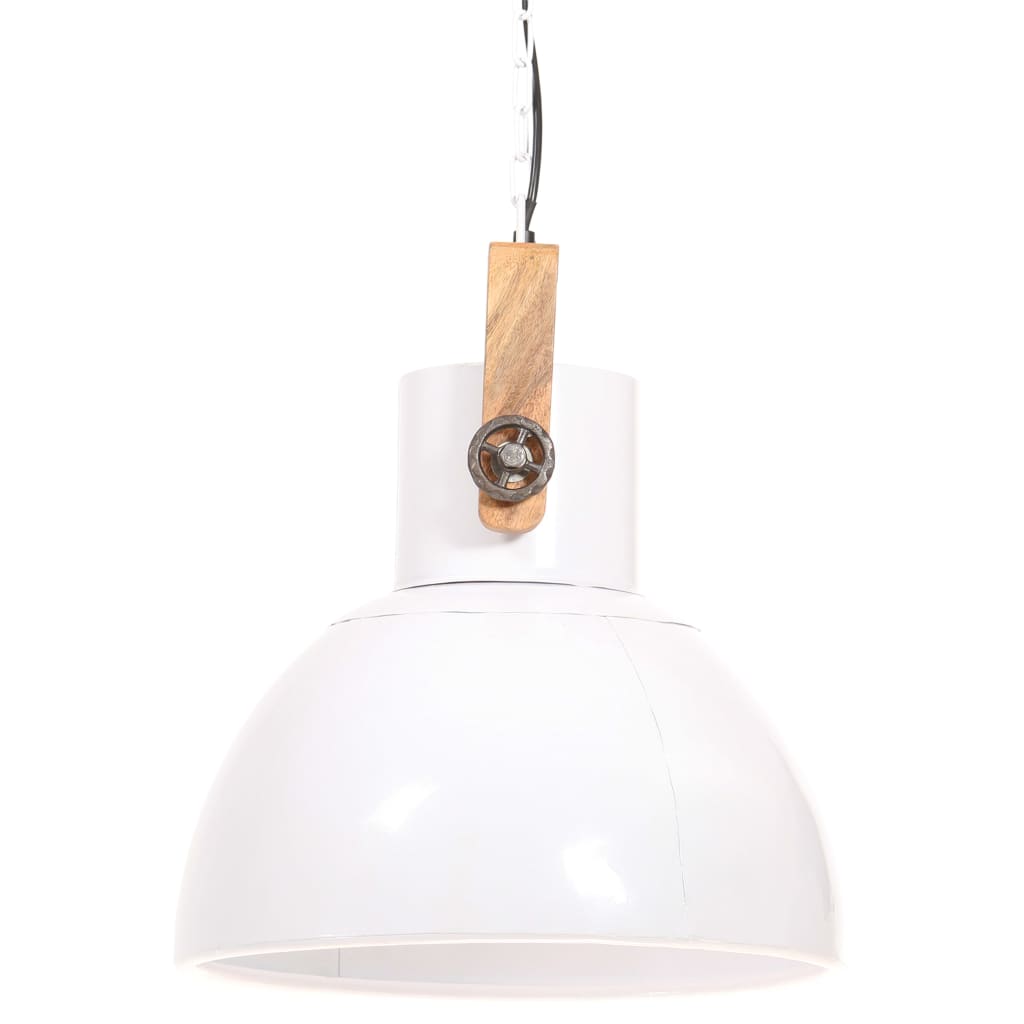 vidaXL Industrial Hanging Lamp 25 W White Round 40 cm E27