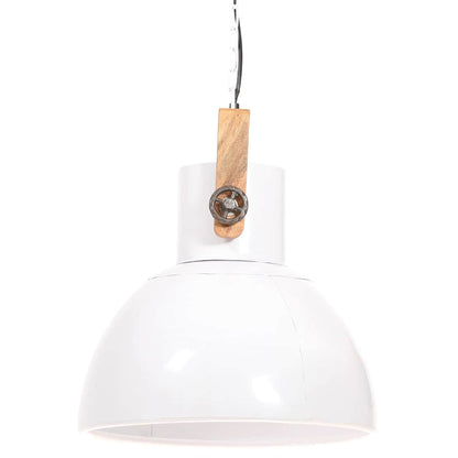 320538 vidaXL Industrial Hanging Lamp 25 W White Round 40 cm E27