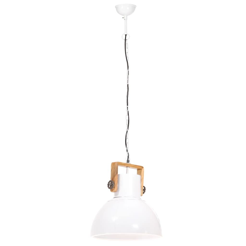 vidaXL Industrial Hanging Lamp 25 W White Round 40 cm E27