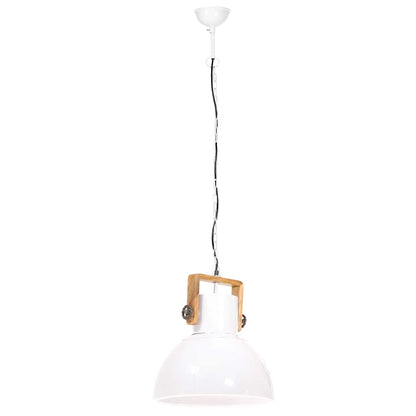 320538 vidaXL Industrial Hanging Lamp 25 W White Round 40 cm E27