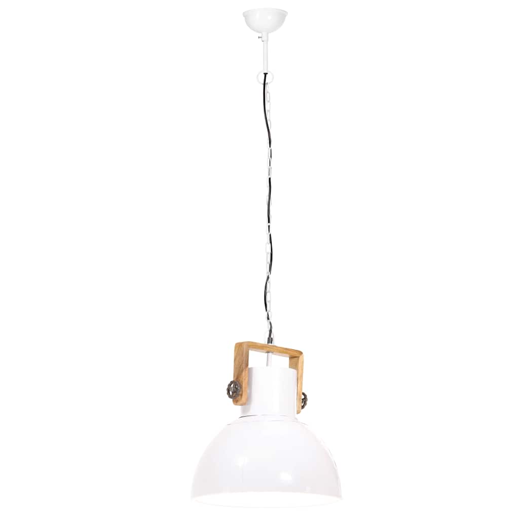 320538 vidaXL Industrial Hanging Lamp 25 W White Round 40 cm E27
