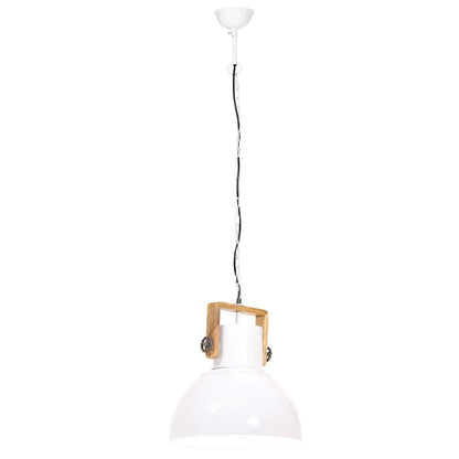 320538 vidaXL Industrial Hanging Lamp 25 W White Round 40 cm E27