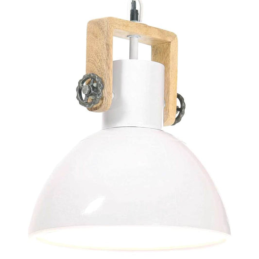 320539 vidaXL Industrial Hanging Lamp 25 W White Round 30 cm E27