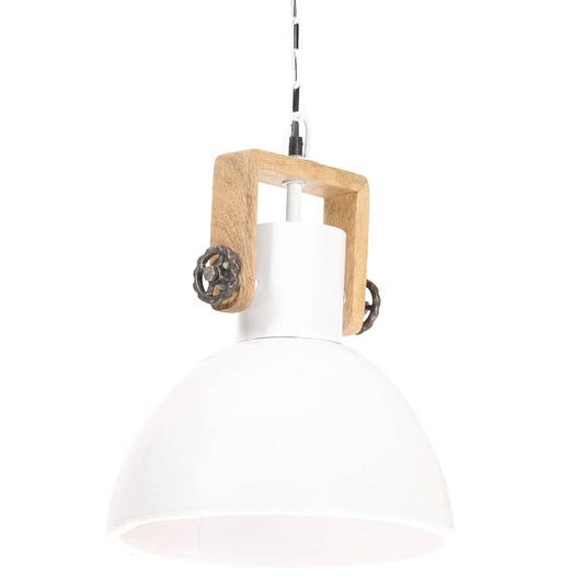 320539 vidaXL Industrial Hanging Lamp 25 W White Round 30 cm E27