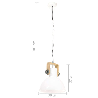 vidaXL Industrial Hanging Lamp 25 W White Round 30 cm E27