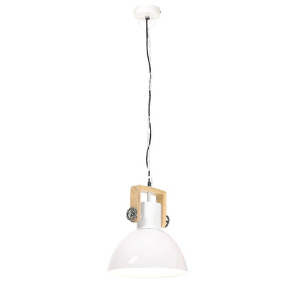 vidaXL Industrial Hanging Lamp 25 W White Round 30 cm E27