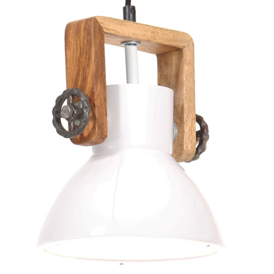 320540 vidaXL Industrial Hanging Lamp 25 W White Round 19 cm E27