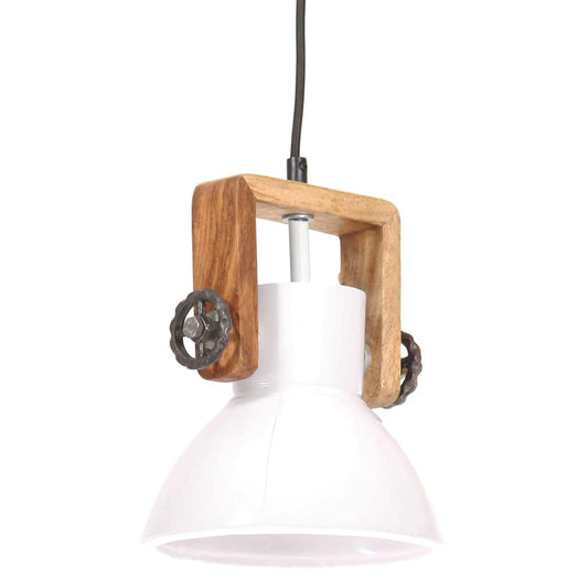 320540 vidaXL Industrial Hanging Lamp 25 W White Round 19 cm E27