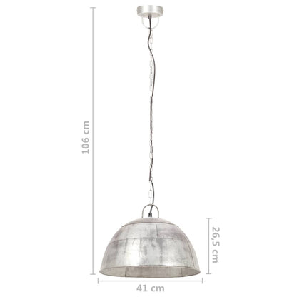 vidaXL Industrial Vintage Hanging Lamp 25 W Silver Round 41 cm E27
