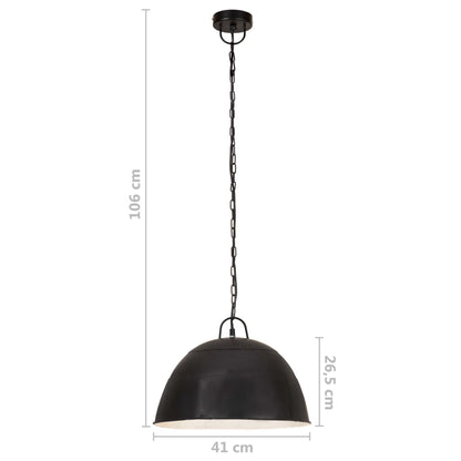 vidaXL Hanging Lamp | Black | Iron | Medium | Hanging Lamp | Round | Industrial