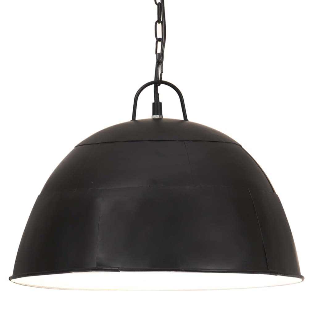 vidaXL Hanging Lamp | Black | Iron | Medium | Hanging Lamp | Round | Industrial