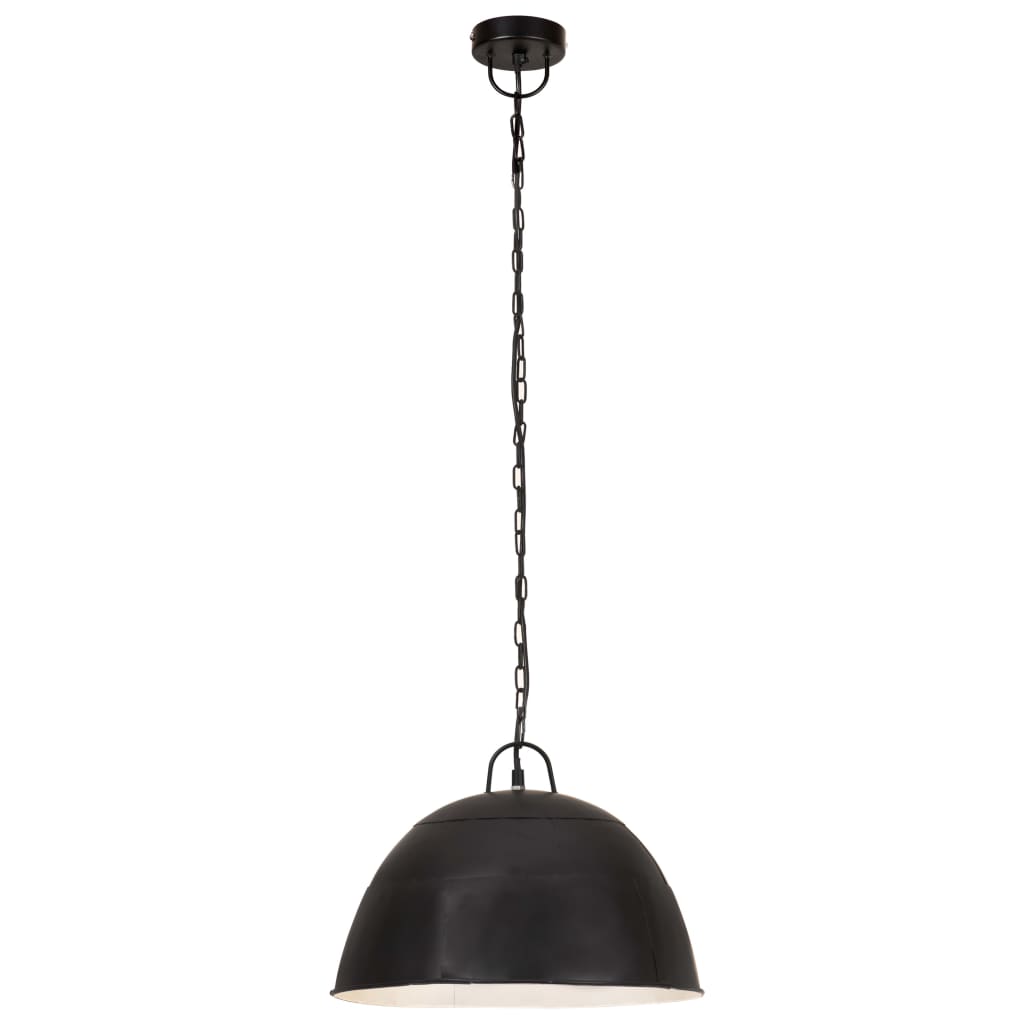 vidaXL Hanging Lamp | Black | Iron | Medium | Hanging Lamp | Round | Industrial