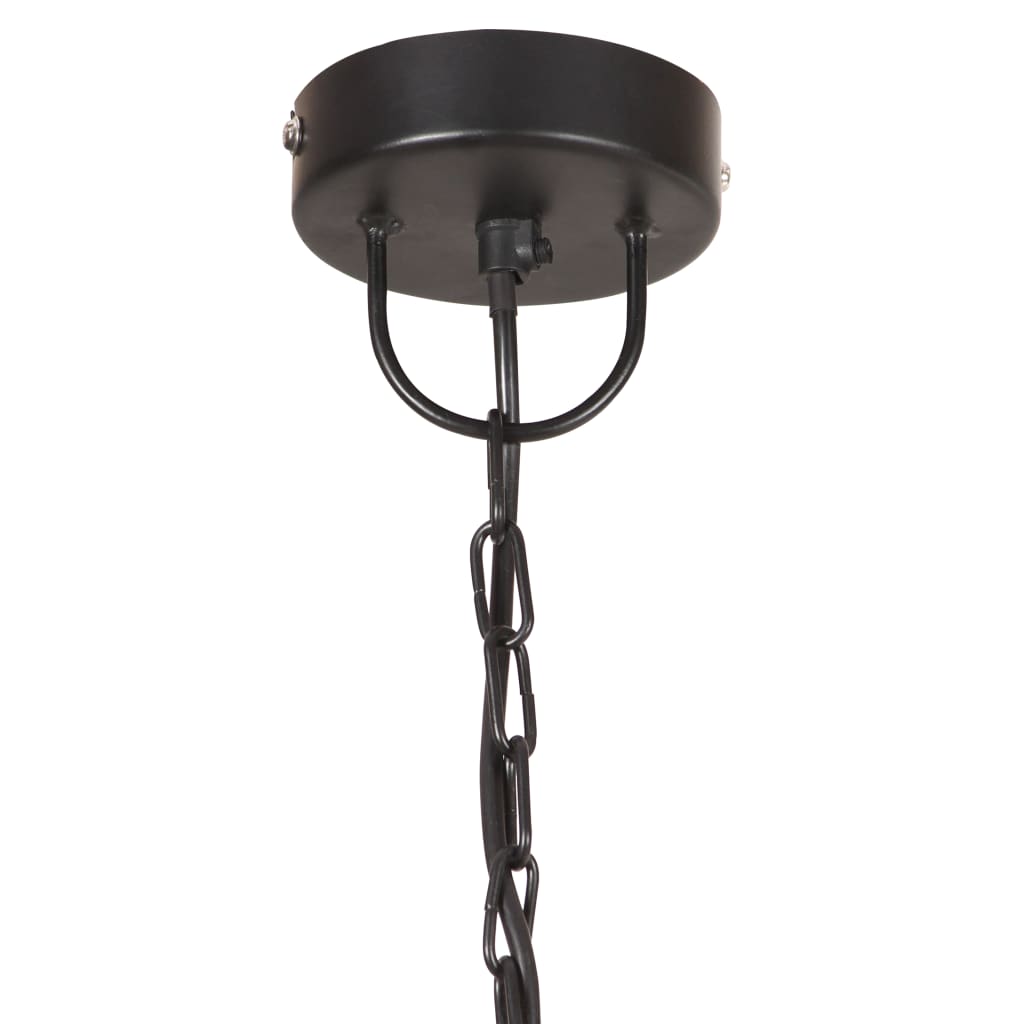 vidaXL Hanging Lamp | Black | Iron | Medium | Hanging Lamp | Round | Industrial
