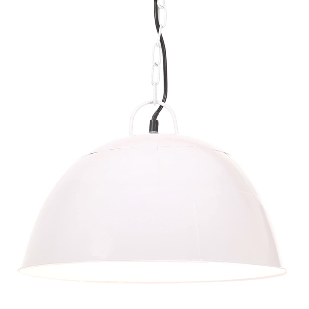 vidaXL Industrial Vintage Hanging Lamp 25 W White Round 41 cm E27