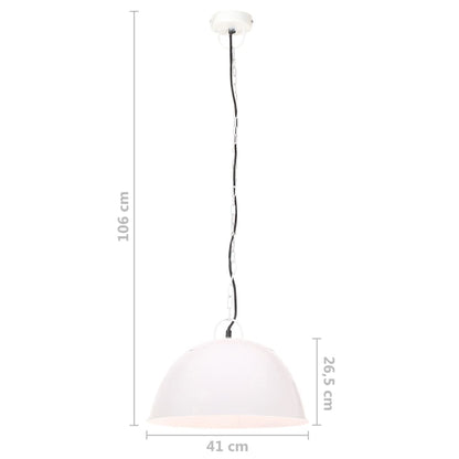 vidaXL Industrial Vintage Hanging Lamp 25 W White Round 41 cm E27