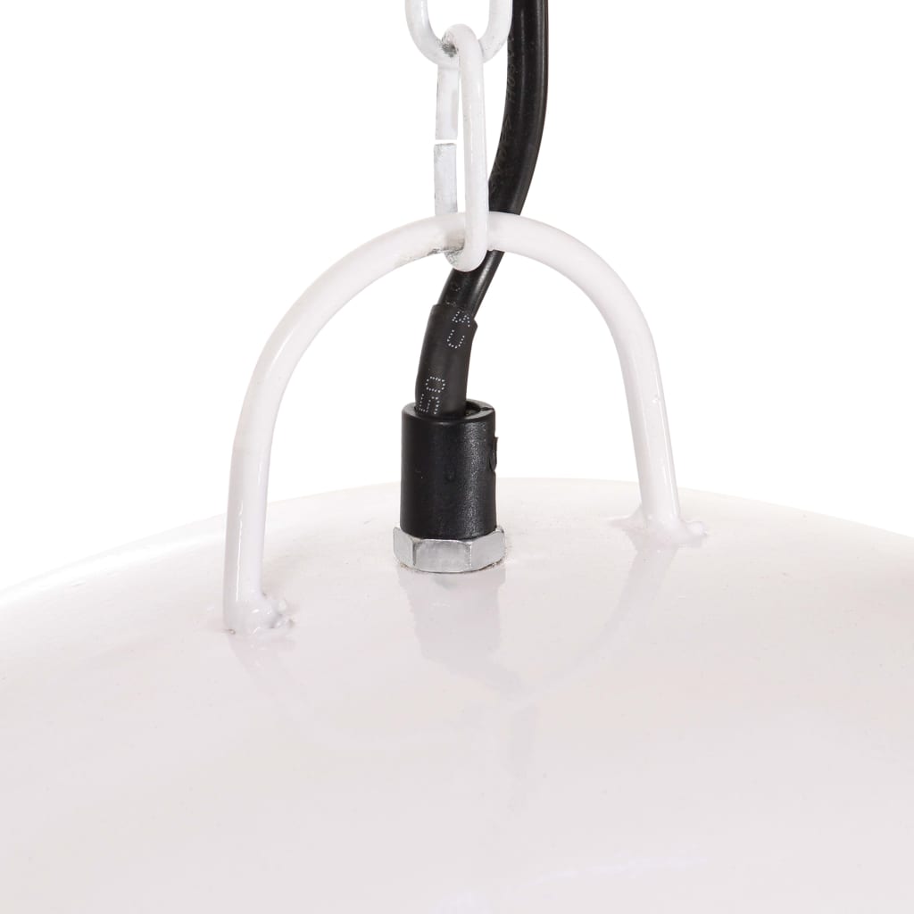vidaXL Industrial Vintage Hanging Lamp 25 W White Round 41 cm E27