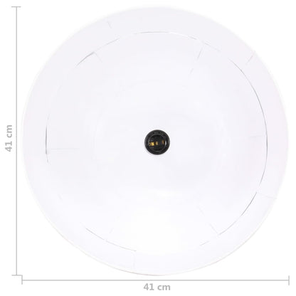 vidaXL Industrial Vintage Hanging Lamp 25 W White Round 41 cm E27