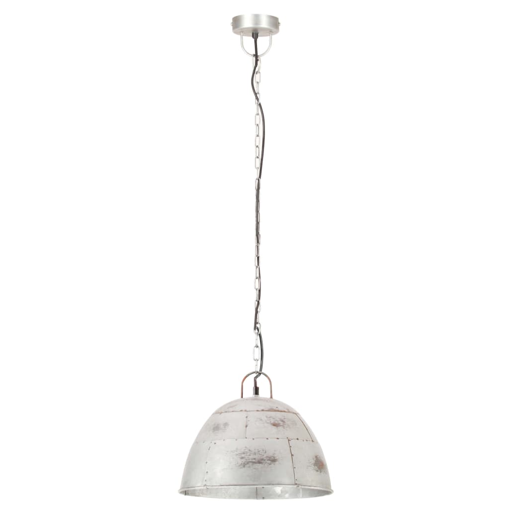 vidaXL Industrial Vintage Hanging Lamp 25 W Silver Round 31 cm E27