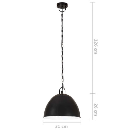 vidaXL Industrial Vintage Hanging Lamp 25 W Black Round 31 cm E27