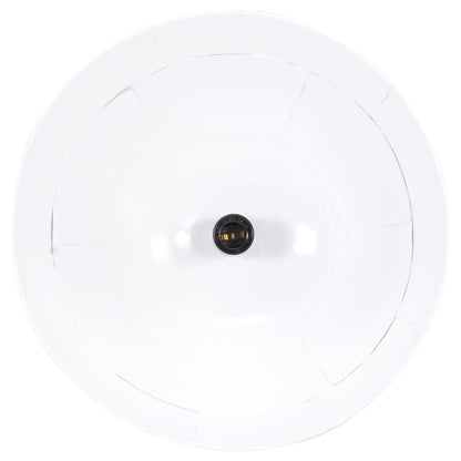 vidaXL Industrial Vintage Hanging Lamp 25 W White Round 31 cm E27