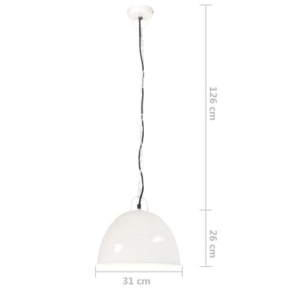 vidaXL Industrial Vintage Hanging Lamp 25 W White Round 31 cm E27