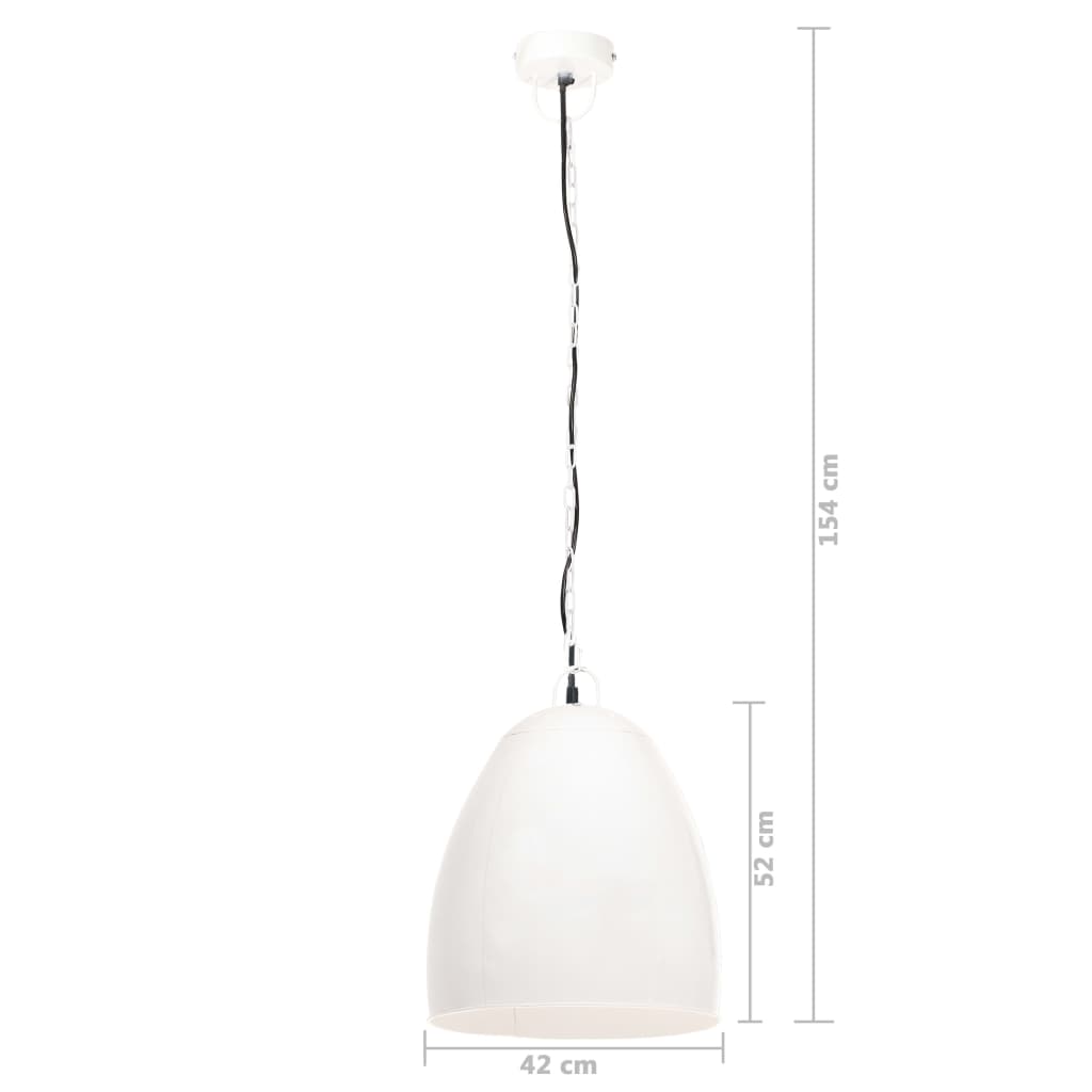 vidaXL Hanging Lamp | White | Iron with white coating | Medium | Industrial