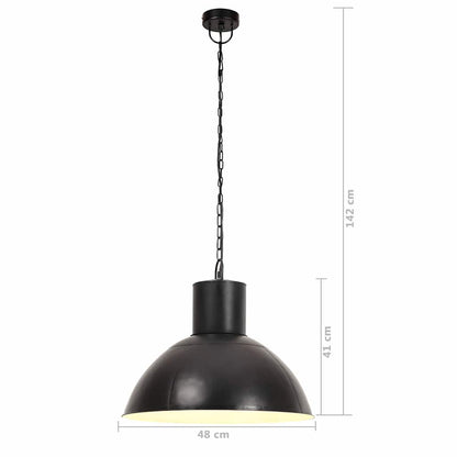 320565 vidaXL Hanging Lamp 25 W Black Round 48 cm E27