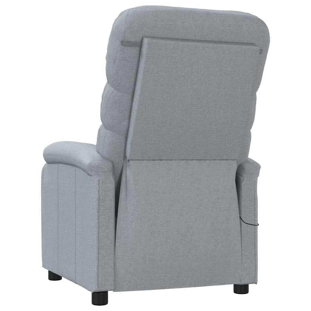 vidaXL Massage Chair Light Grey Fabric