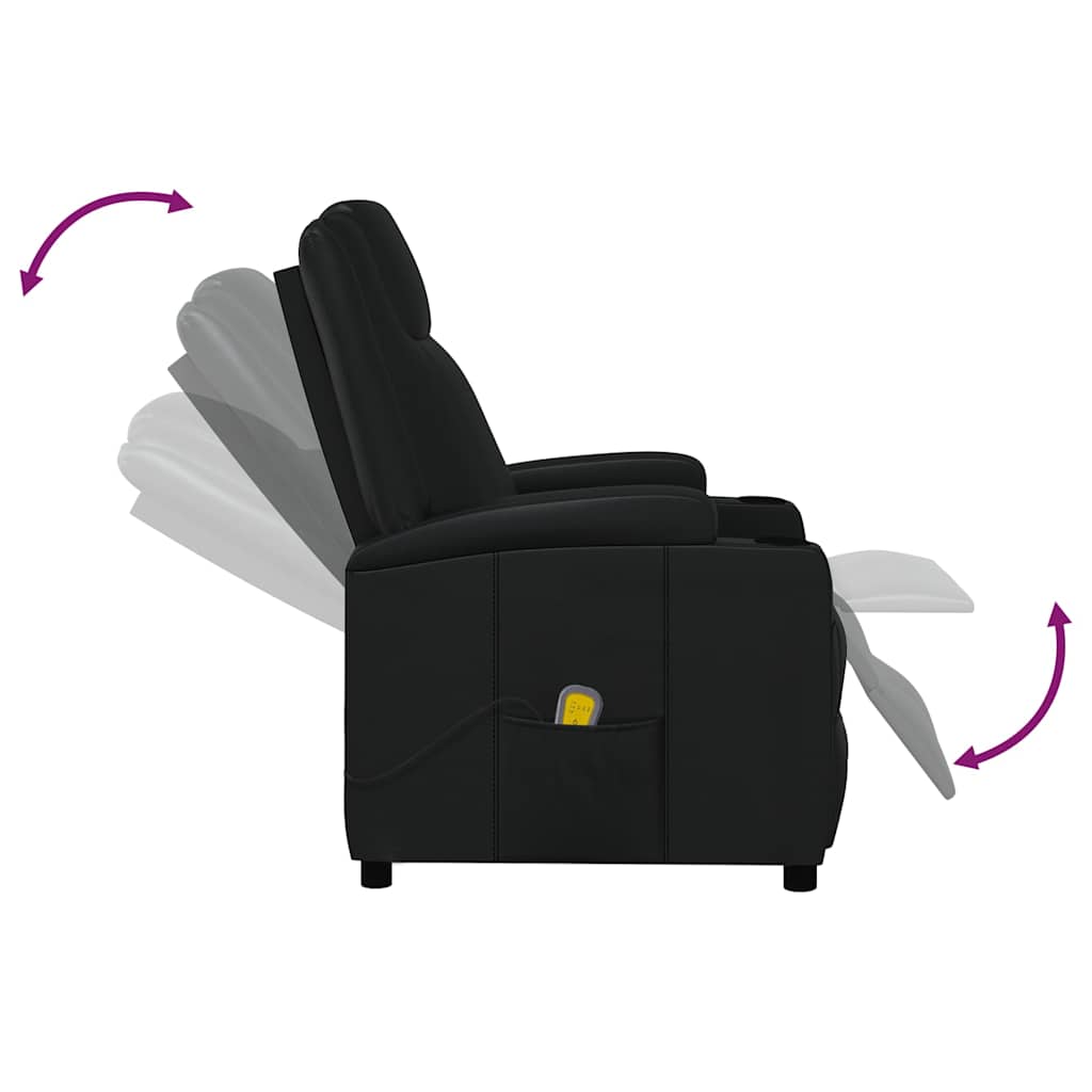 vidaXL Massage Chair Black Faux Leather