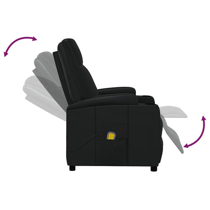 vidaXL Massage Chair Black Faux Leather