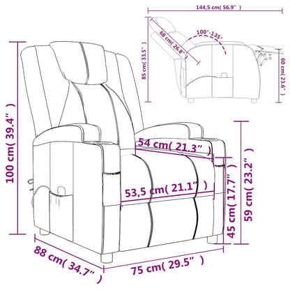 vidaXL Massage Chair Black Faux Leather