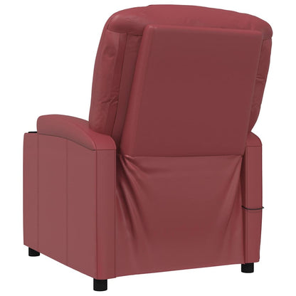 vidaXL Massage Chair Wine Red Faux Leather