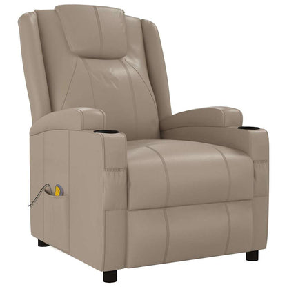 vidaXL Massage Chair Cappuccino Faux Leather
