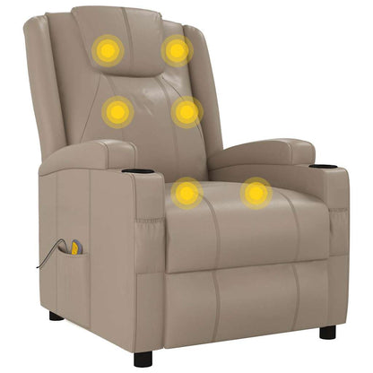 vidaXL Massage Chair Cappuccino Faux Leather