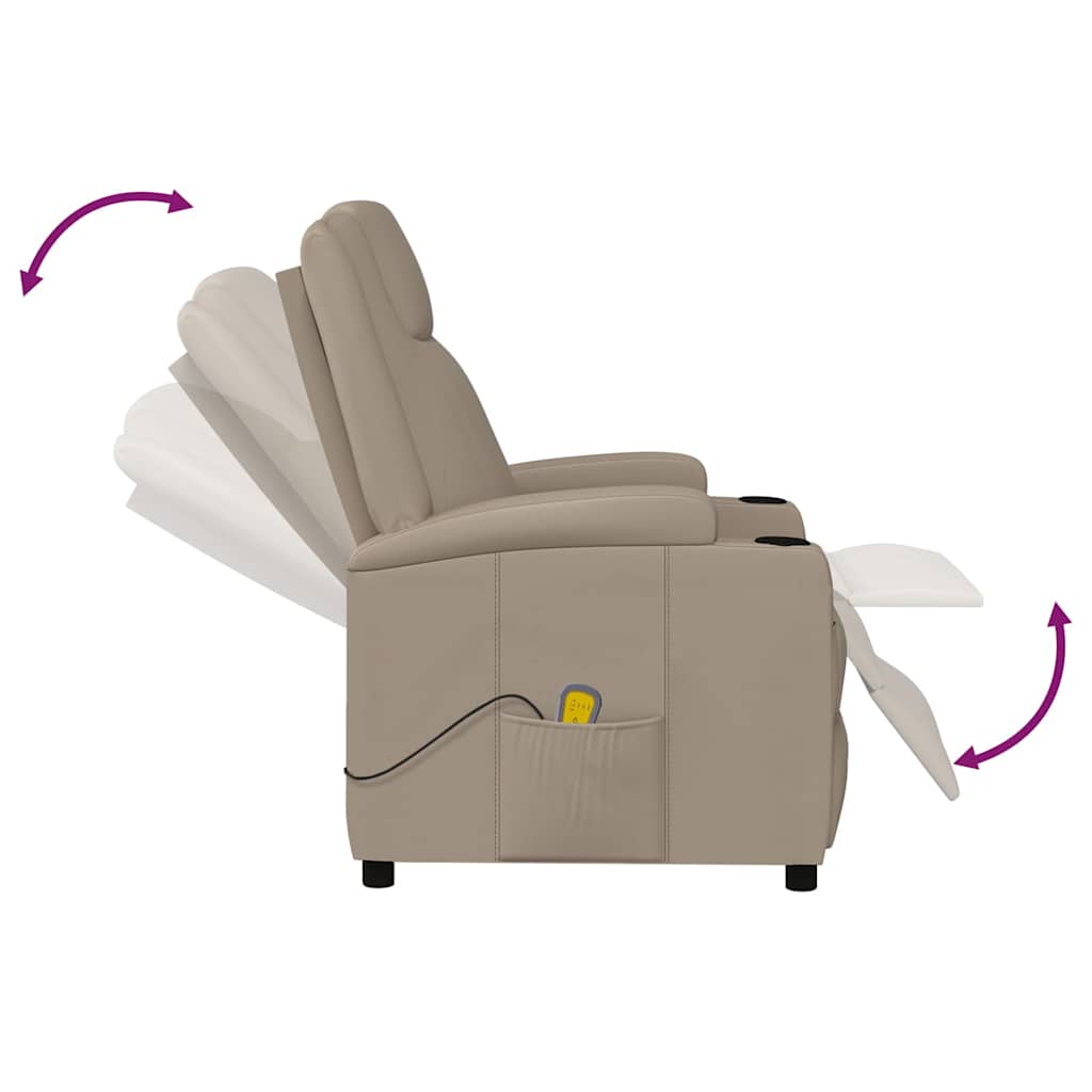 vidaXL Massage Chair Cappuccino Faux Leather