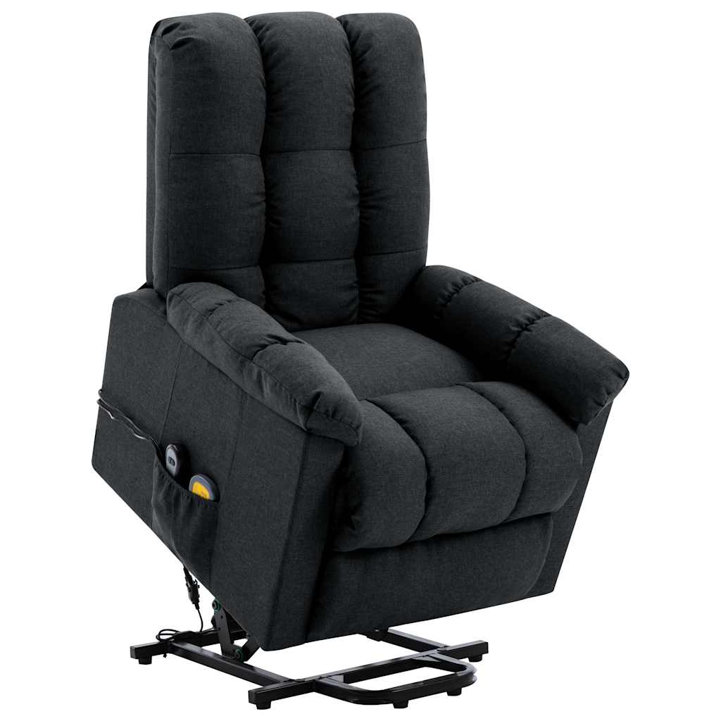 vidaXL Stand-up Massage Recliner Dark Grey Fabric