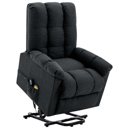 vidaXL Stand-up Massage Recliner Dark Grey Fabric