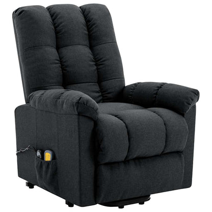 vidaXL Stand-up Massage Recliner Dark Grey Fabric
