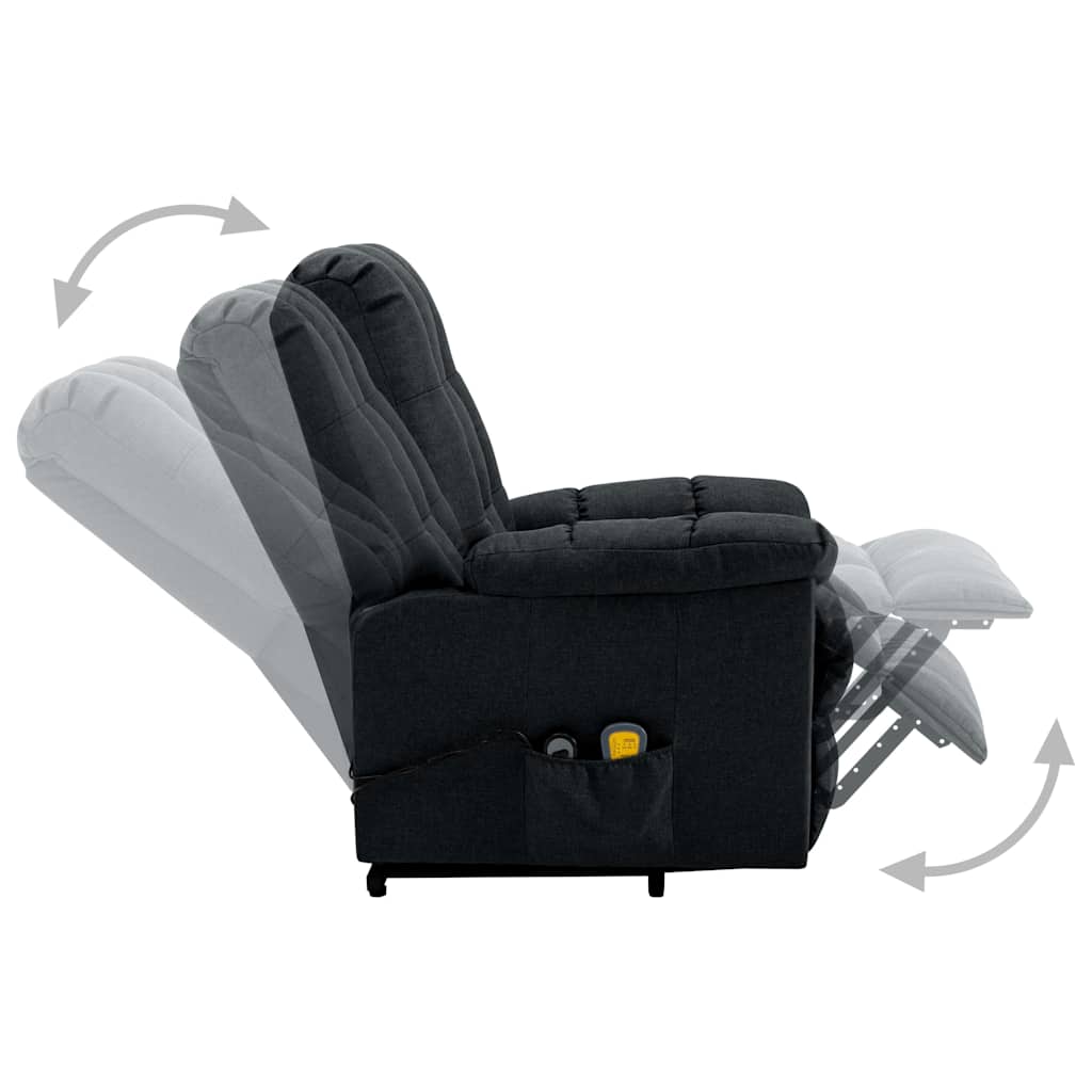vidaXL Stand-up Massage Recliner Dark Grey Fabric