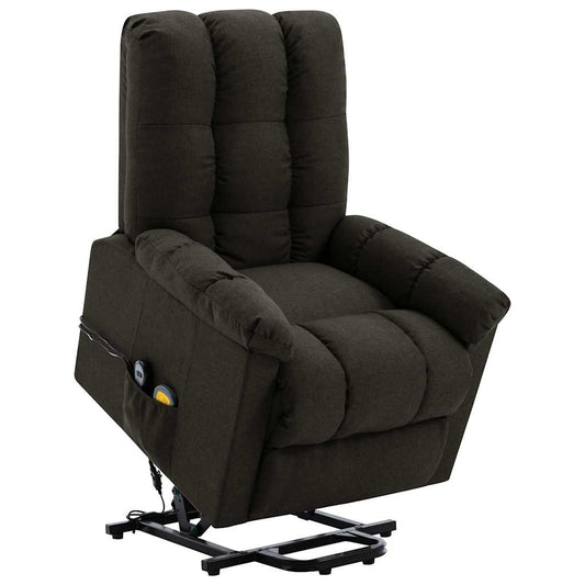 vidaXL Stand-up Massage Recliner Dark Brown Fabric