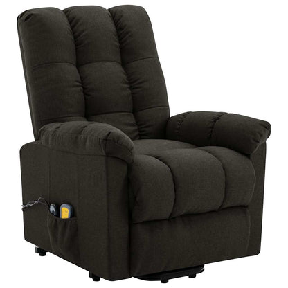 vidaXL Stand-up Massage Recliner Dark Brown Fabric