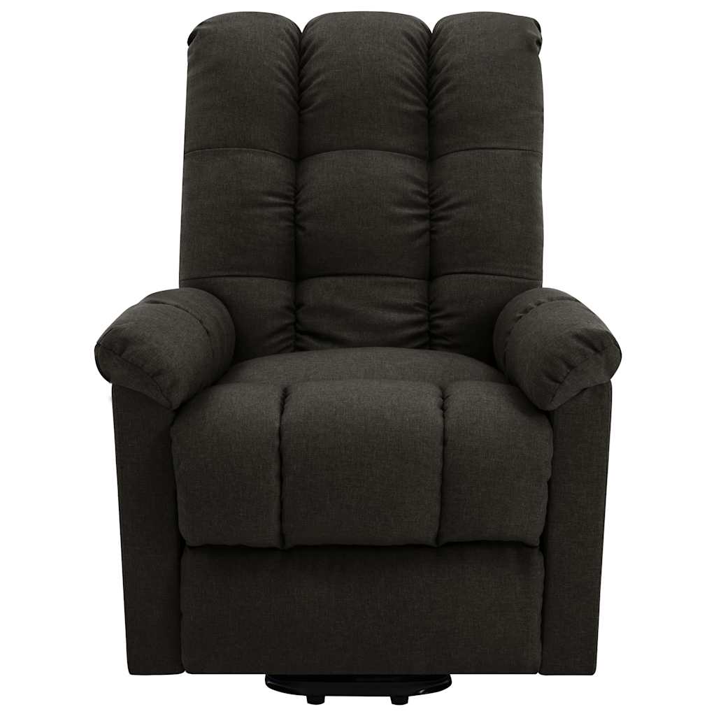 vidaXL Stand-up Massage Recliner Dark Brown Fabric