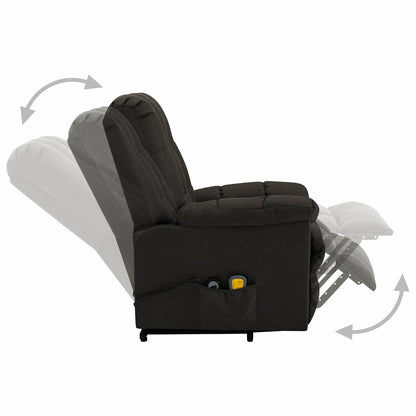 vidaXL Stand-up Massage Recliner Dark Brown Fabric